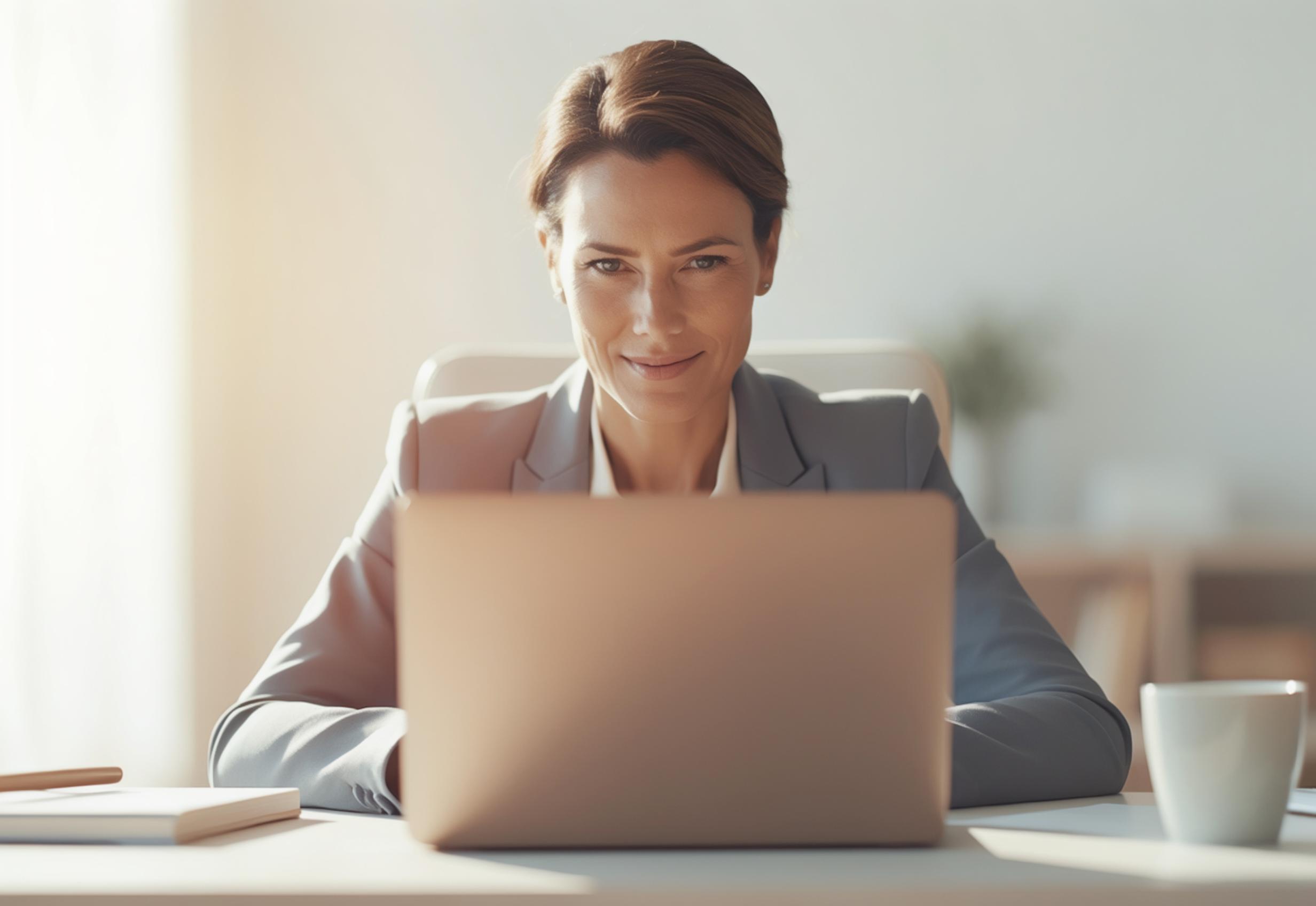 A parent reviewing the Lyceum Mundi website on a laptop at home